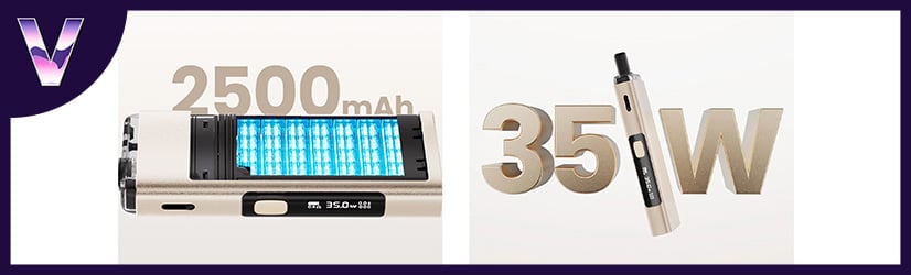 Autonomie 2500 mAh et puissance 35W